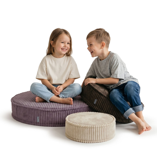 KiddyMoon Ensemble 3 Modules en Mousse pour Enfants pour Chambre D'enfant, beżowy-brązowy-fioletowy