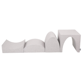 KiddyMoon aire de jeux en mousse colline/tunnel/rampe L/semi-rouleau L, gris clair, Multi-Taille