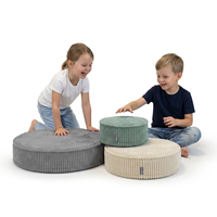 KiddyMoon Ensemble 3 Modules en Mousse pour Enfants pour Chambre D'enfant, zielony-beżowy-ciemnoszary