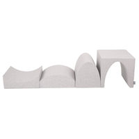 KiddyMoon aire de jeux en mousse colline/tunnel/rampe L/semi-rouleau L, gris clair, Multi-Taille