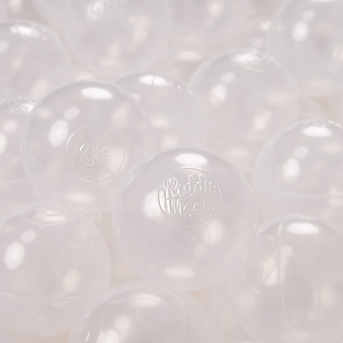 KiddyMoon Balles pour Piscine Colorées ∅6cm Plastique Enfant Bébé Fabriqué en EU, transparent, 200 Balles/6cm