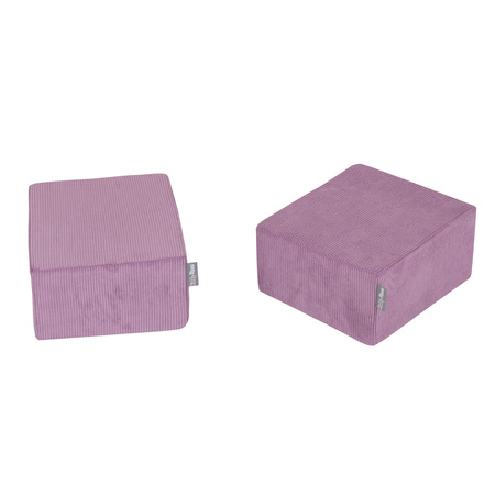 KiddyMoon Ensemble de Deux Poufs en Mousse pour Enfants Siège Pour chambre d'enfant Confortable Léger Housse Amovible Design Élégant Idéal pour Jouer et Se Détendre, violet, Pouf