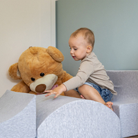 KiddyMoon aire de jeux cubes/ pente M/ colline/ tunnel/ rampe M/ semi-rouleau M/ marché PPZ-217 , Gris Clair