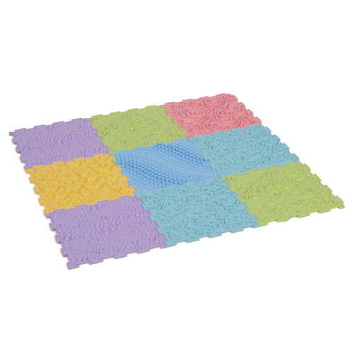 KiddyMoon Tapis Puzzle Sensoriel pour Enfants Tapis Thérapeutique, multicolore, 9 Pieces