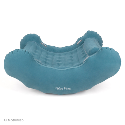 KiddyMoon Fauteuil Sensoriel Gonflable À Bascule Enfant Avec Poignées Et Pompe, bleu clair, L
