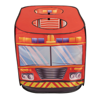 Tente De Jeu Enfant Camion De Pompiers Avec Boules Incluses Pour Intérieur Extérieur Cadeau Développement Sensoriel Et Jeux De Rôle Montessori, rouge, SANS Balles