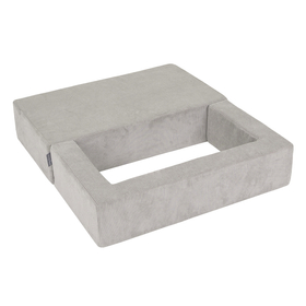 KiddyMoon Canapé en Mousse pour Enfants avec Balles Pour chambre d'enfant Léger Modulable Confortable Housse Amovible Parfait pour Jouer Lire et Se Détendre, gris clair, Canapé