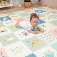 KiddyMoon Tapis de Jeu pour Enfant Bébé Tapis Mousse Tapis de Sol Tapis d'éveilBebe Reversible Stimulation De L'Imagination Pliable Pour L'Intérieur Et L'Extérieur, brun-mer, 180x200x1,5cm
