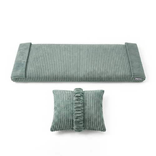 KiddyMoon Matelas avec Oreiller Set pour Planche D'équilibre Housse Amovible en Tissu Côtelé, vert,