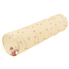 Tunnel Pliable pour Enfants Tunnel De Jeu avec Balles Jouet De Pliable Pop-Up pour Bébé Idéal pour Jouer À L'intérieur Et À L'extérieur, beige clair: beige pastel/saumon/blanc, 200 Balles