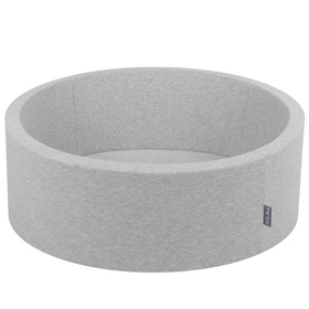 KiddyMoon Piscine à Balles ∅ 7Cm pour Bébé Rond Fabriqué En UE, gris clair:bleu pastel/jaune pastel/blanc/menthe/rose poudré, 90x30cm/200 balles