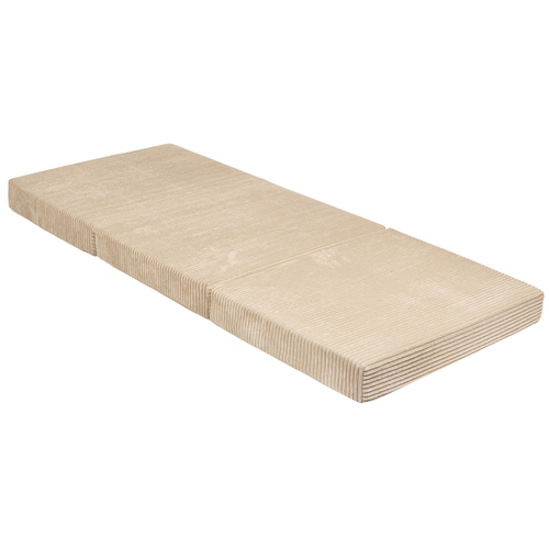 KiddyMoon Matelas Enfant Pliable en Mousse Matelas Pouf pour Tout-Petits, Chambre d'Enfant, beige, Matelas