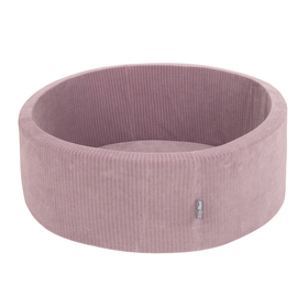 KiddyMoon Piscine À Balles pour Enfants Mousse Côtelé Pour Motricité Bébé, Violet : bleu pastel/perle/rose poudré/blanc, 90x30cm/100 balles
