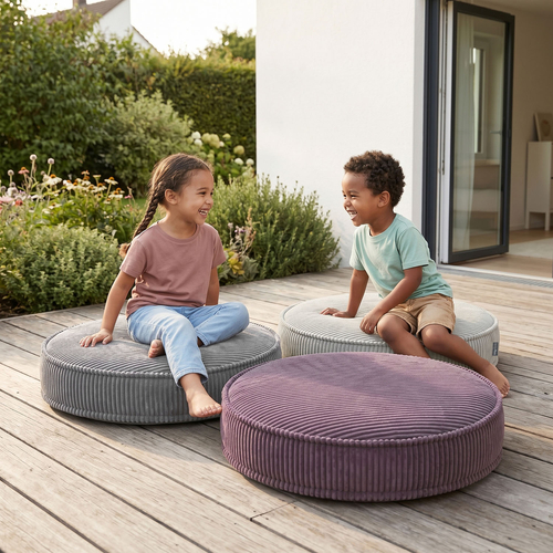 KiddyMoon Ensemble 3 Modules en Mousse pour Enfants pour Chambre D'enfant, gris foncé-violet-gris clair, Lx3