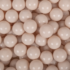 KiddyMoon Balles Colorées Plastique ∅7cm pour Piscine Enfant Bébé Fabriqué en EU, beige pastel, 200 Balles/7cm