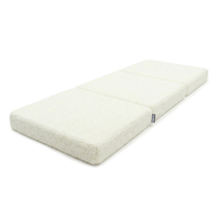 KiddyMoon Fauteuil Enfant Et Housse Teddy, Fauteuil pour Enfants d'enfants Matelas Pliable Matelas, crème, Fauteuil