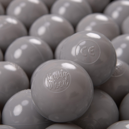 KiddyMoon Balles pour Piscine Colorées ∅6cm Plastique Enfant Bébé Fabriqué en EU, gris, 100 Balles/6cm