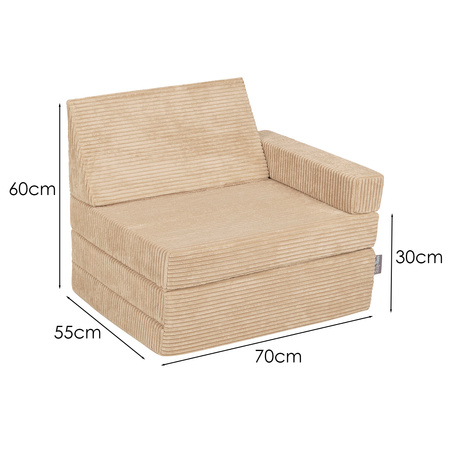 KiddyMoon Fauteuil Enfant Convertible en Mousse, Fauteuil pour Enfants Chaise pour Chambre d'Enfants Matelas Pliable Matelas Fauteuil Relax Fauteuil Douillet, , 70x55x30 cm