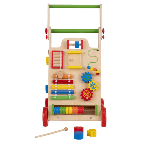 KiddyMoon Trotteur avec un Tableau D'activité, Chariot de Marche pour Bébé, Multicolore, Poignée réglable