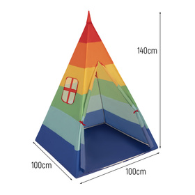 Tipi Tente de Jeu avec Balles Maison de Jeu pour Enfants, multicolore: noir/jaune/bleu/rouge/vert, 100 Balles