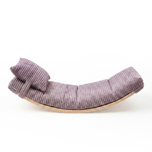 KiddyMoon Matelas avec Oreiller Set pour Planche D'équilibre Housse Amovible en Tissu Côtelé, violet, Matelas/Oreiller