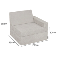 KiddyMoon Fauteuil Enfant Convertible en Mousse, Fauteuil pour Enfants Chaise pour Chambre d'Enfants Matelas Pliable Matelas Fauteuil Relax Fauteuil Douillet, gris clair, Fauteuil