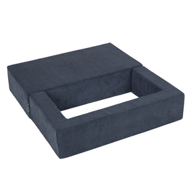 KiddyMoon Canapé en Mousse pour Enfants avec Balles Pour chambre d'enfant Léger Modulable Confortable Housse Amovible Parfait pour Jouer Lire et Se Détendre, bleu foncé, Canapé