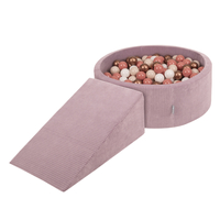 KiddyMoon Parcours Motricité En Mousse Avec Balles Enfants Favorise Créativité, Violet : beige pastel/blanc/cuivre/saumon, Piscine (100 Balles)+ Pente