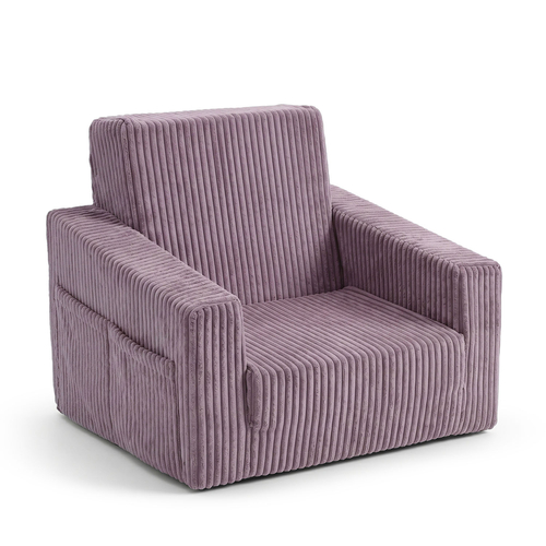 KiddyMoon Fauteuil Pliable pour Enfant en Mousse Canapé Convertible 2 en 1, violet, UNI