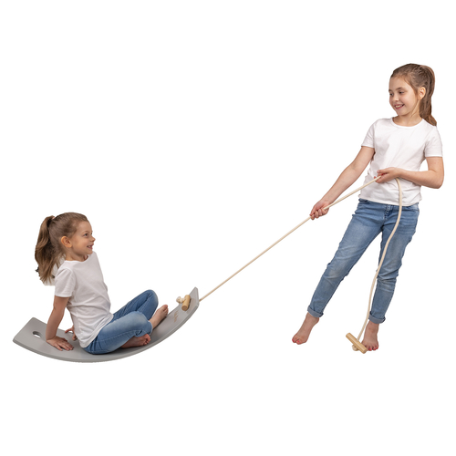KiddyMoon Planche D'équilibre Corde pour Enfants Planche À Balancer BB-004, naturalny, planche