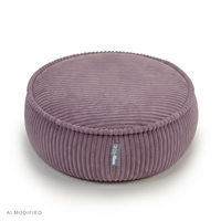 KiddyMoon Pouf enfant en mousse avec housse amovible, gris clair, L