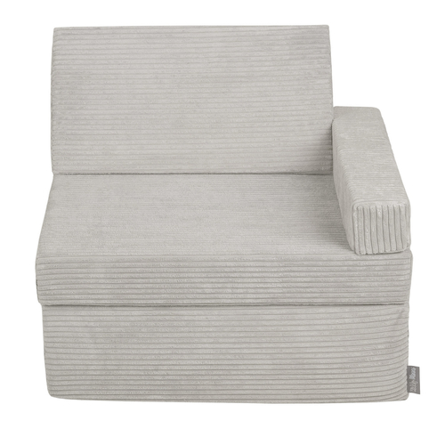 KiddyMoon Fauteuil Enfant Convertible en Mousse, Fauteuil pour Enfants Chaise pour Chambre d'Enfants Matelas Pliable Matelas Fauteuil Relax Fauteuil Douillet, gris clair, Fauteuil