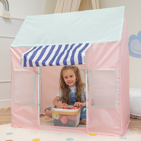 Tente de Jeu Pour Enfants De Magasin De Glaces Forme De Pavillon Pliable En Matériau Respirant Et Résistant Idéal Pour Stimuler La Créativité Intérieur Et Extérieur, rose-menthe, SANSballes