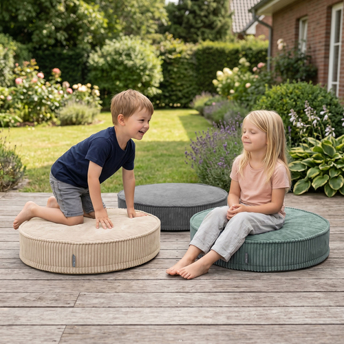 KiddyMoon Ensemble 3 Modules en Mousse pour Enfants pour Chambre D'enfant, vert-beige-gris foncé, Lx3