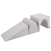 KiddyMoon aire de jeux en mousse pente L/colline/tunnel, gris clair, Multi-Taille