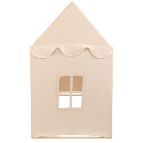 KiddyMoon Tente de Jeu Pour Enfants Maison De Jeu Pliable Tente Enfant Espace Créatif Pour Enfants Coin Douillet Idéal Pour Jouer À L’Intérieur Et À L’Extérieur, naturel: beige pastel/blanc/or, 400 Balles