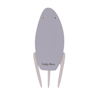 Déco murale KiddyMoon Relief 3D décoration en bois contreplaqué, fusée : gris, UNI