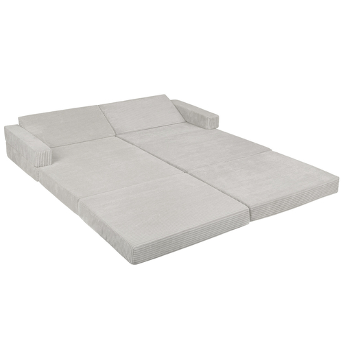 KiddyMoon Canapés Pliant pour Enfants Canapé-Lit Convertible Bébés-Canapé Lit Coucher Salle de Jeux Pliable Matelas au Sol Mini-Canapé Chaise-Lit, gris clair, Canapés