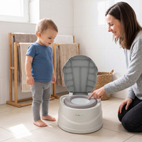 KiddyMoon Pot de Toilette pour Enfants Antidérapante Couvercle Verrouillable, gris, UNI