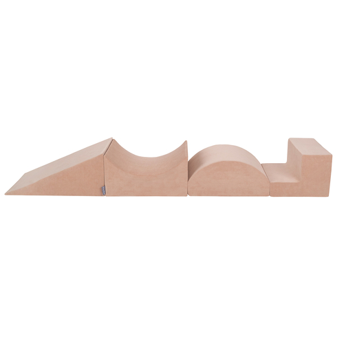KiddyMoon Aire De Jeux En Mousse Modulable Pour Enfants Avec Housses Amovibles Résistantes Et Matériaux Doux Favorisant Imagination Et Créativité, rose des sables, Multi-Taille