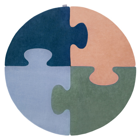 Puzzle en mousse doux tapis de motricité pour enfants tapis d'éveil pour bébé 4 éléments KiddyMoon, Rose De Sables/Vert Forêt/Bleu Lagune/Bleu Glacier 