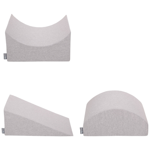KiddyMoon Aire De Jeux en Mousse avec Quart Angulaire Piscine À Balles pour Bébé, gris clair: blanc/gris/menthe, Piscine (200 Balles) + Version 4