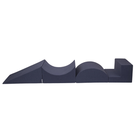 KiddyMoon Aire De Jeux en Mousse avec Rond Piscine à Balles pour Enfants, bleu foncé:blanc/gris/menthe, Piscine (300 Balles) + Version 5