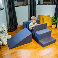 KiddyMoon aire de jeux en mousse pente L/colline/tunnel/marché, bleu foncé, Multi-Taille