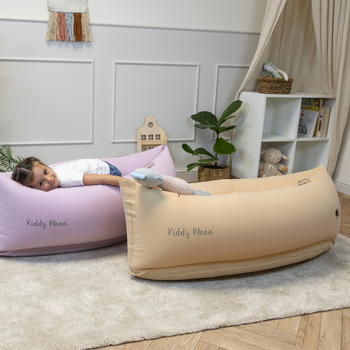 KiddyMoon Gonflable Fauteuil Sensoriel Enfant Avec Poignées Et Pompe, beige, M