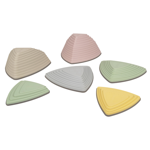 KiddyMoon Pierres de Rivière pour Enfants Pierres d'équilibre River Stones Jeu Sensoriel Motricité l'équilibre Coordination Force Parcours d'obstacles, multicolore, 6 Pieces