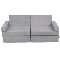KiddyMoon Canapé Pliant pour Enfants, Canapé Convertible pour Chambre et Salle de Jeux, Matelas au Sol, Mini-Canapé, gris foncé, Canapés