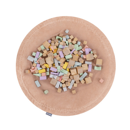 KiddyMoon tapis d'éveil sac à jouets 2en1 pour enfants, rose de sables:beige pastel/cuivre/perle, XL/50 balles