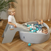 KiddyMoon Toboggan En Bois pour Enfants 2 en 1 Chaise Bébé, gris, Grand