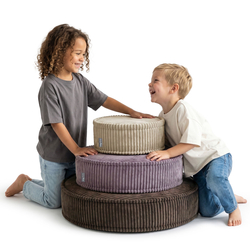 KiddyMoon Ensemble 3 Modules en Mousse pour Enfants pour Chambre D'enfant, beżowy-fioletowy-brązowy